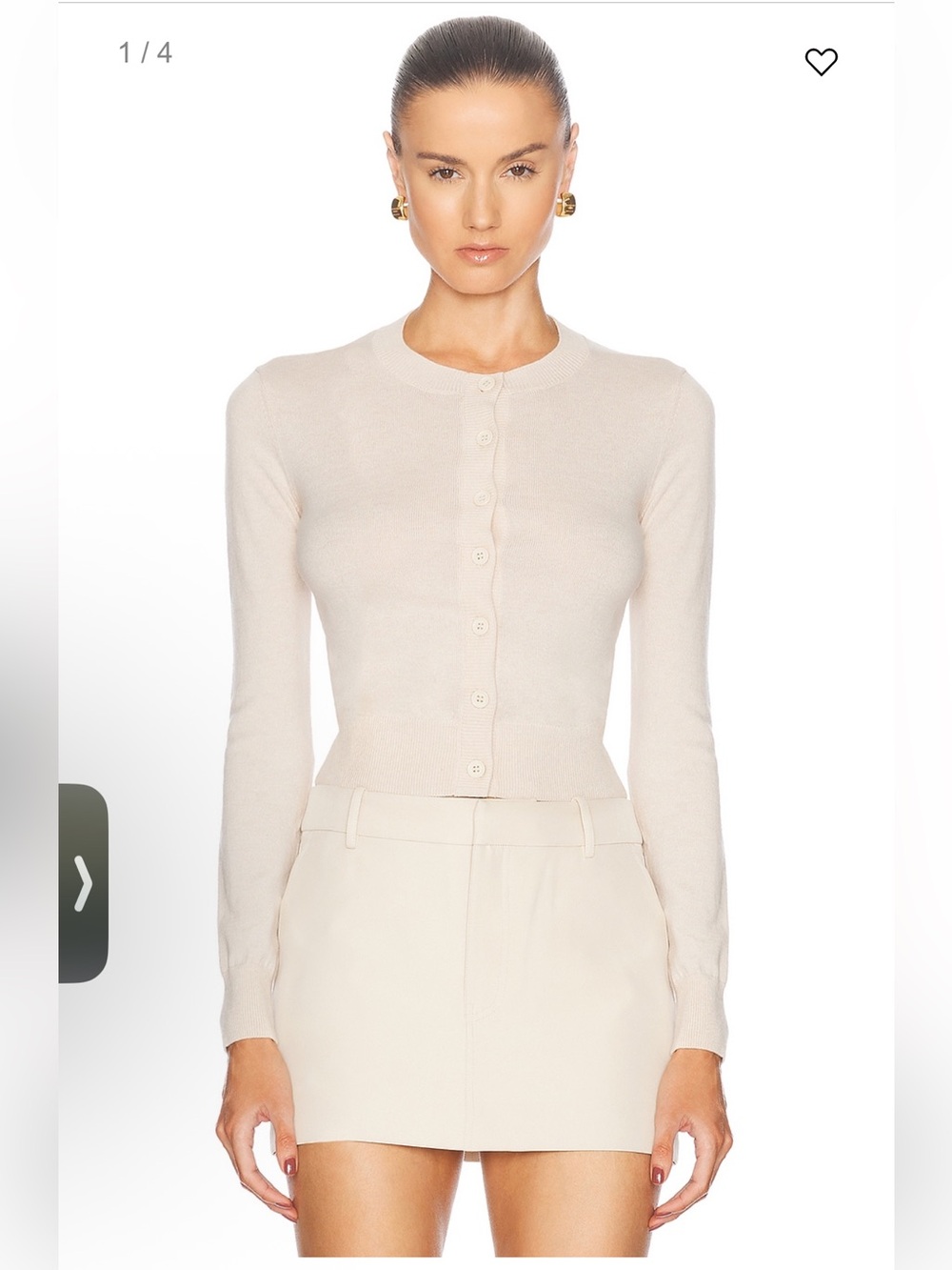 NWT L’ACADEMIE Mariana Jenny Classic Cardigan in Oatmeal